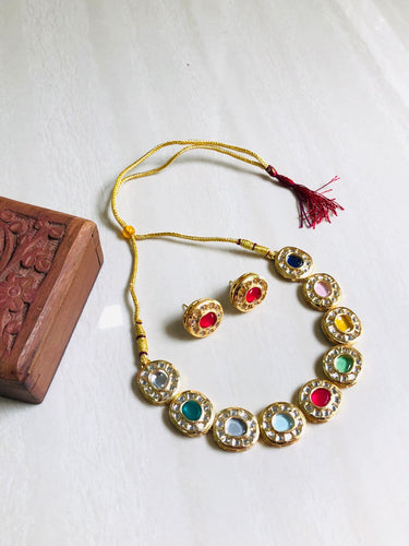 Multi Polki Necklace Set